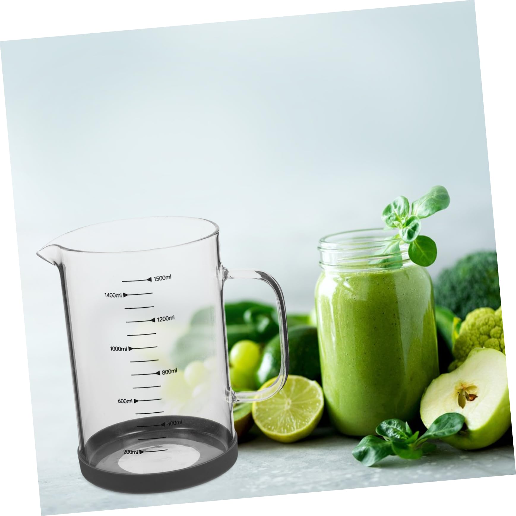 Vaso Medidor de Vidrio para Leche Líquida con Asa, 1500ml