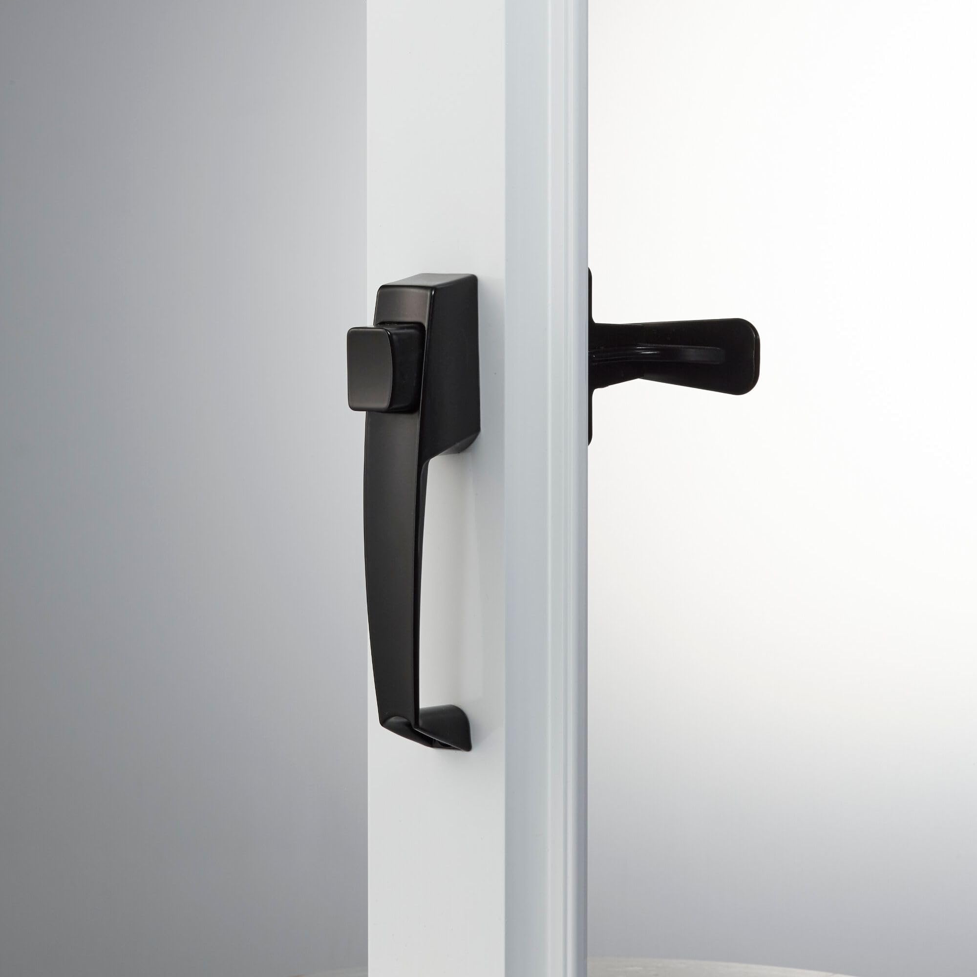Black Door Handle Set - Secure Storm & Screen Doors -4 Black Door Handle Set - Secure Storm & Screen Doors -4