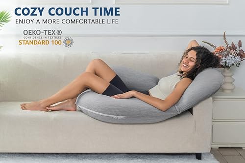 Vista 93 de INSEN Almohada de lectura, almohada de espalda para sentarse en la cama para leer, enfermera y relajarse, almohada de lectura para adultos, madres