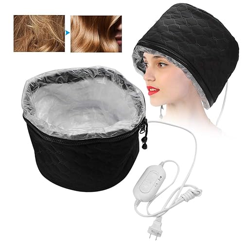 Miniatura 8 de Gorro de vapor para el cabello, 3 engranajes, control inteligente de temperatura, sombrero de tratamiento de aceite caliente, calefacción eléctrica