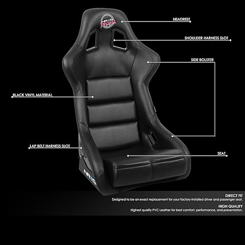 Miniatura 9 de NRG Asiento de cubo + cojines + soportes laterales + adhesivo USPL, rojonegro (FRP-300RD)