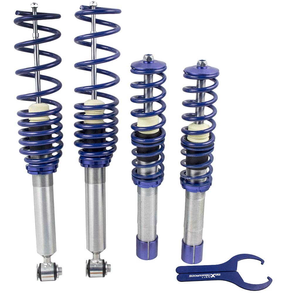 Coilovers for BMW 5 E39 1995-2003 RWD 525i 530i 540i 520d 520i 523i 525td 525tds 528i 525d 530d 535i, Height Adjustable Coilovers Suspension Kit, Preset Damping Lowering Kit, Blue