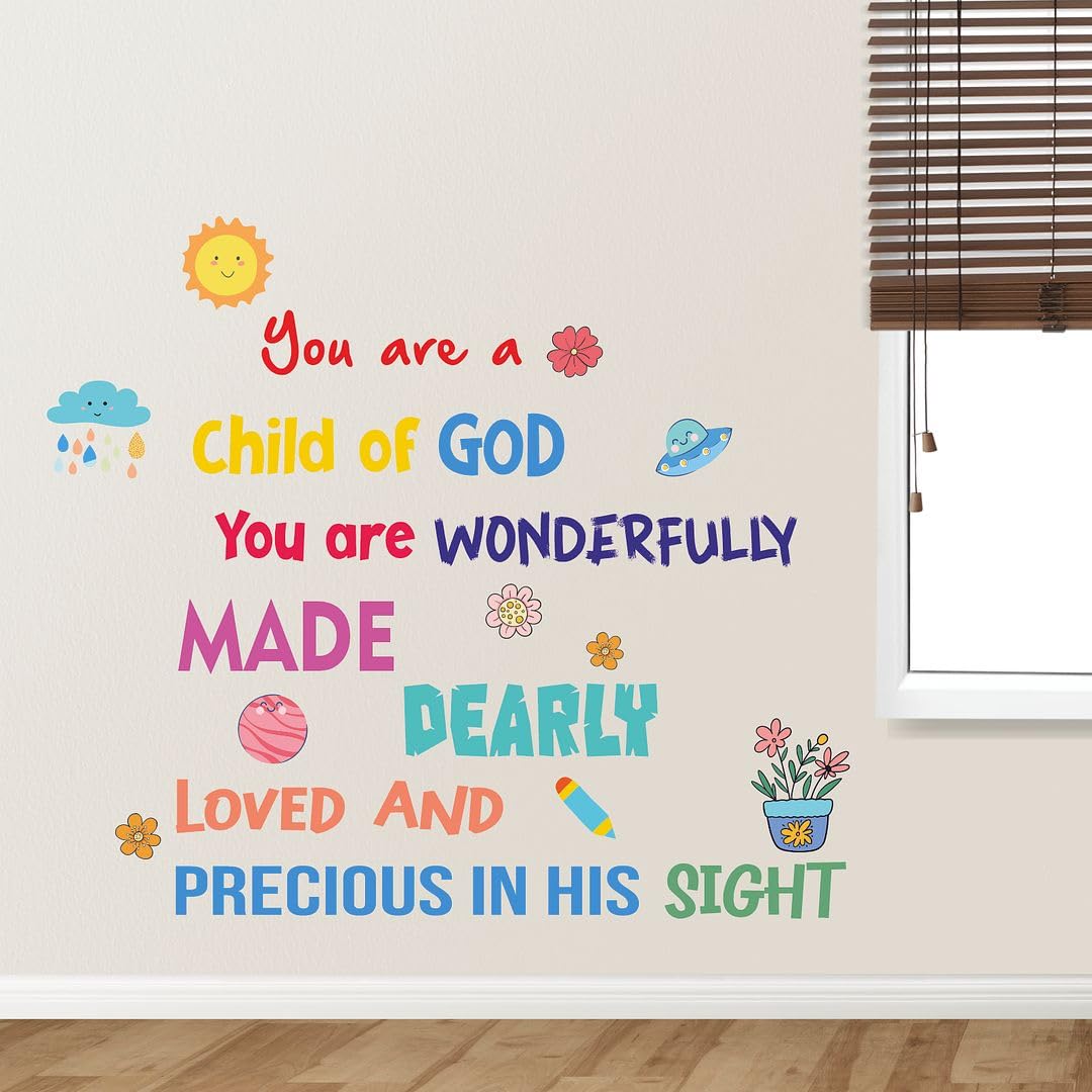 CVANU You're a Child of God Positive Quote Printed on Vinyl Self-Adhesive Wall Sticker for Wall Decoration (26.2inchX30inch)_W512-image-12