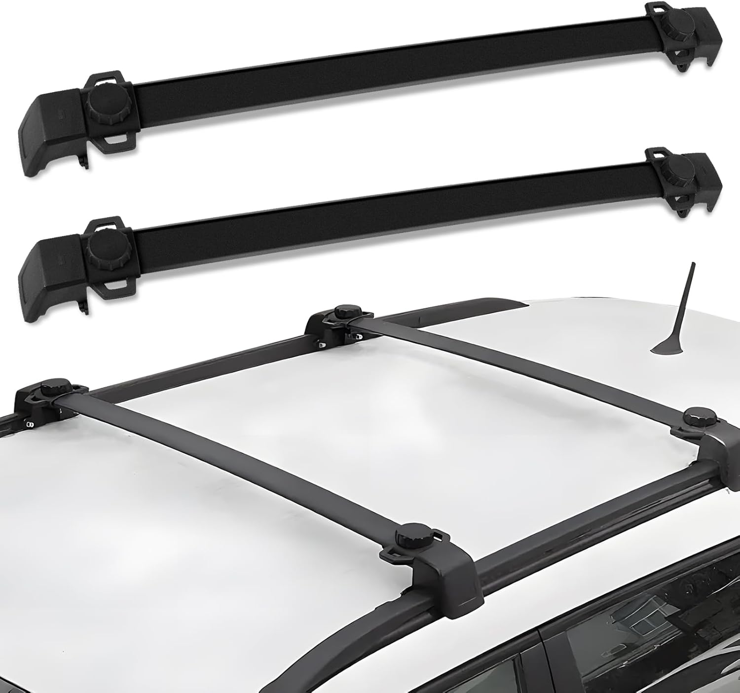 SCITOO Aluminum Alloy Roof Top Cross Bar fit for Jeep Compass 2.0L 2.4L 2011-2016 Set Rock Rack Rail
