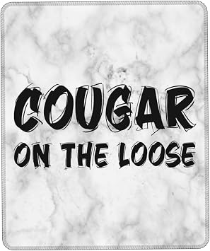 Mouse Pad with Non-Slip Rubber Base,Cougar On The Loose Washable Computer Mousepad with Stitched Edges,Mouse Pads for Computers, Laptop, Gaming, Office & Home,8.3 x 10.3 in