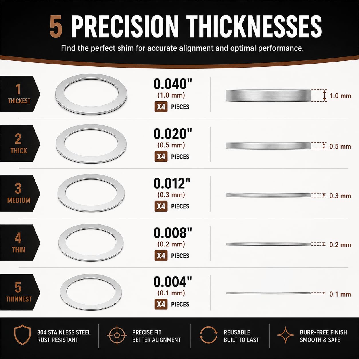 Muzzle Shim Kit - Adjust Muzzle Brakes & Flash Hiders -5
