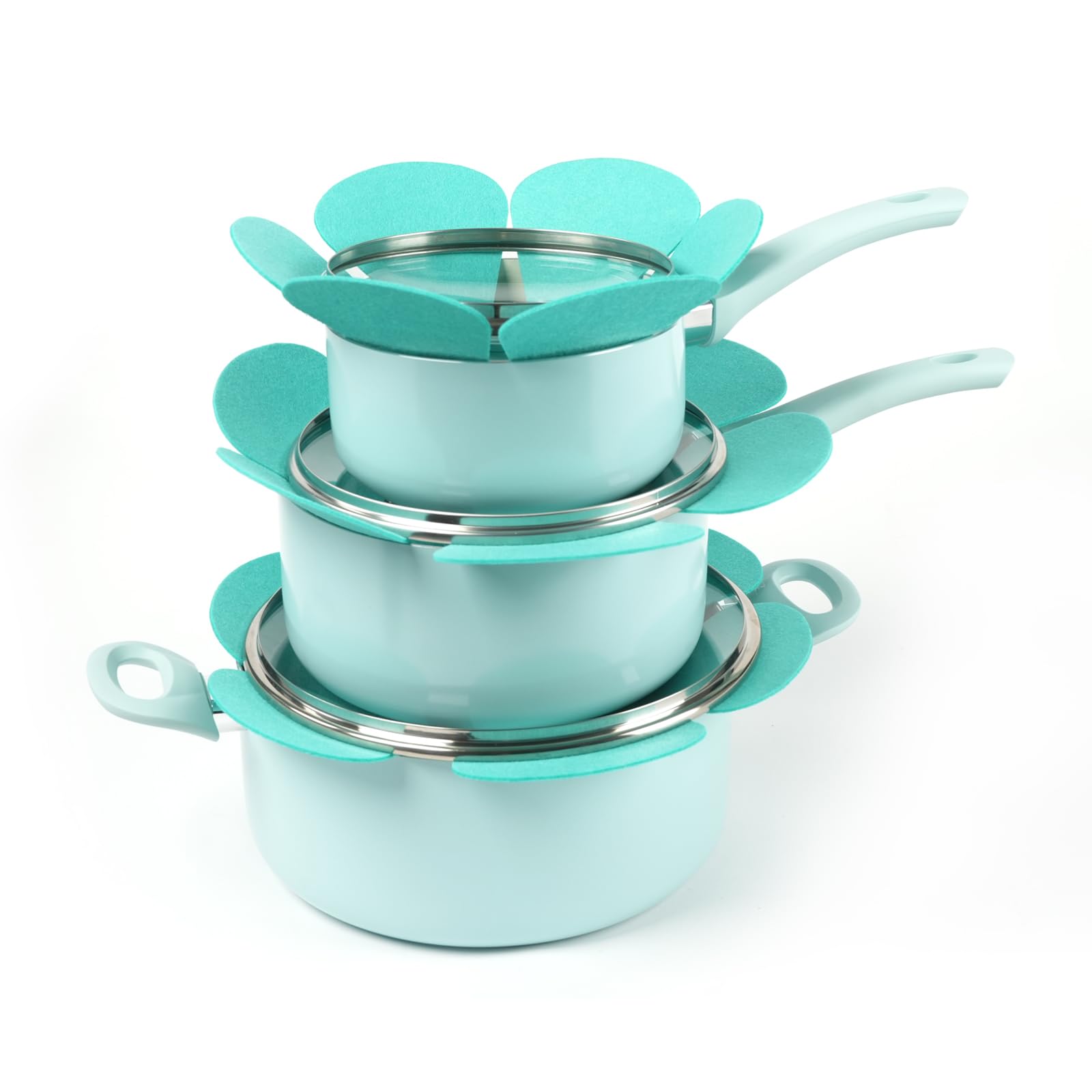 Amazon.co.jp: HAWOKアルミ鍋・フライパンセット ブルー