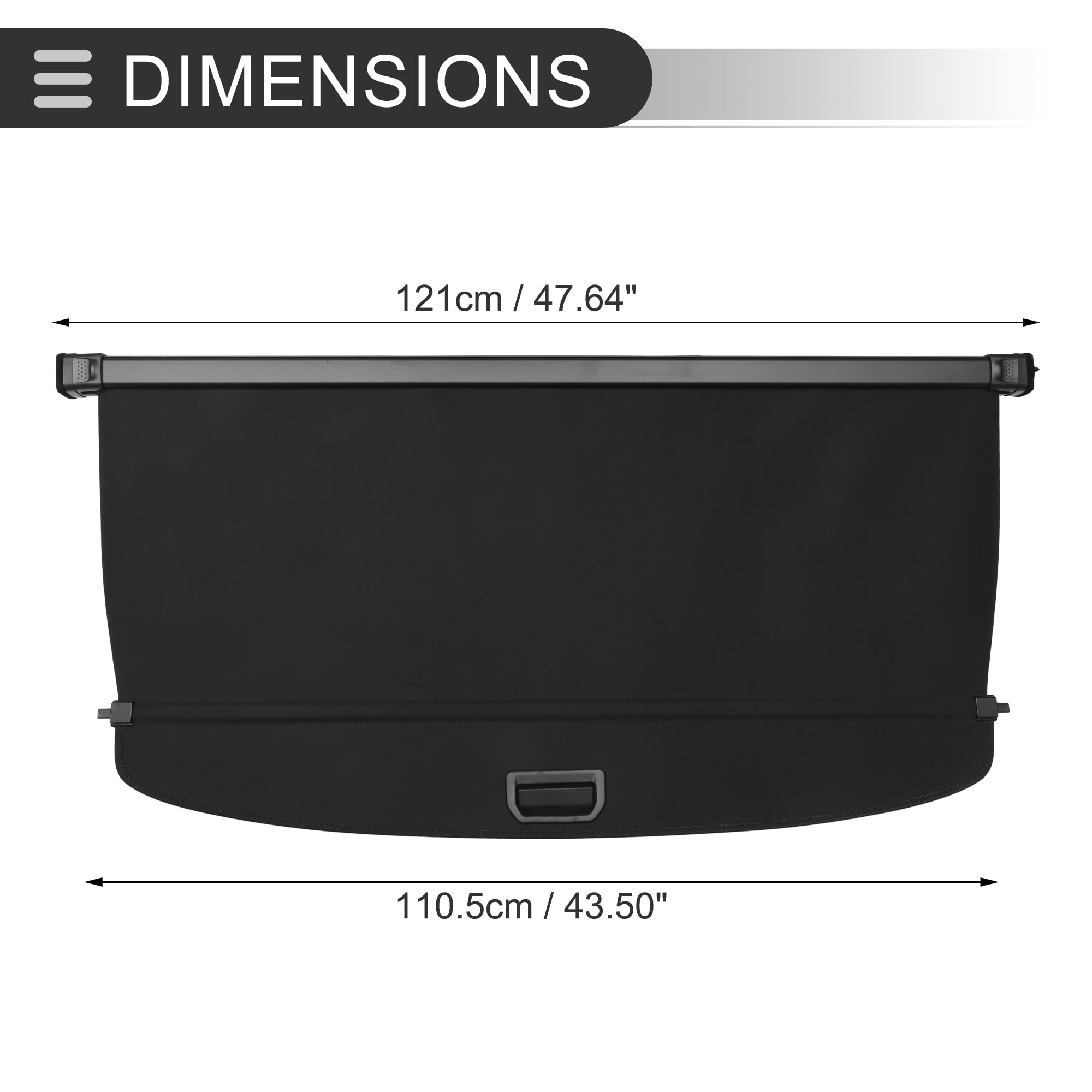 Motoforti Cache De Coffre Rétractable Pour Toyota RAV4 19-24 1pc | Noir, Alliage D'Aluminium, Toile, Cache Tonneau Anti-Regard, Pare-Soleil, Sécurité, Installation Facile