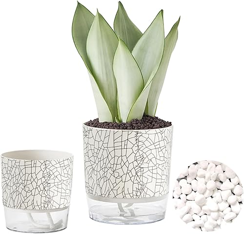 Miniatura 1 de Maceta de riego automático, macetas de riego automático para plantas de interior de 64 pulgadas, paquete de 2 unidades adecuadas para plantas de
