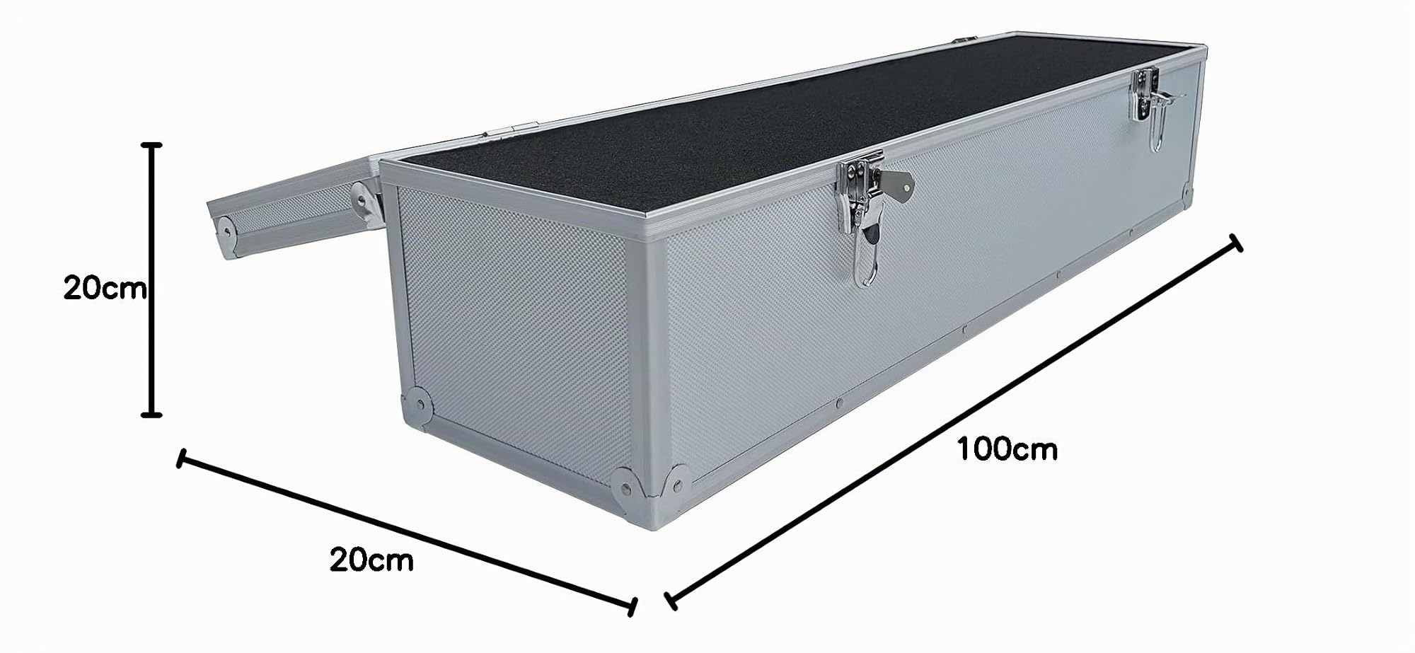 Alubox - Maletín de aluminio Silber Koffer para herramientas vacío 20 x 20 x 40/60/80/100/115 cm (100 cm)