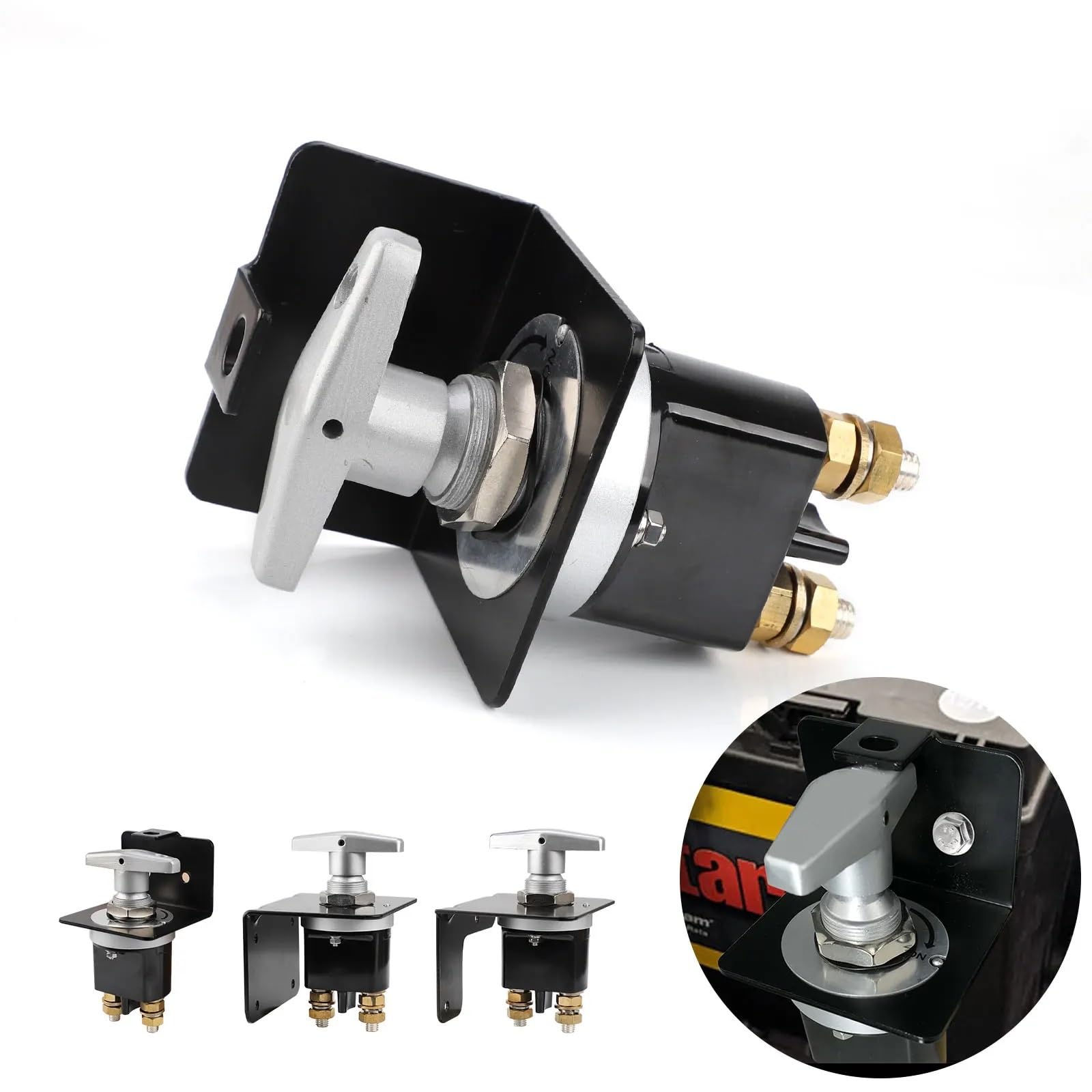 1 Uds 12/48V 1500A for RV Camper Van camión barco coches batería Kill Mass Switch Kit cortador desconectador aislador con soporte de alta resistencia(Has a lock buckle)