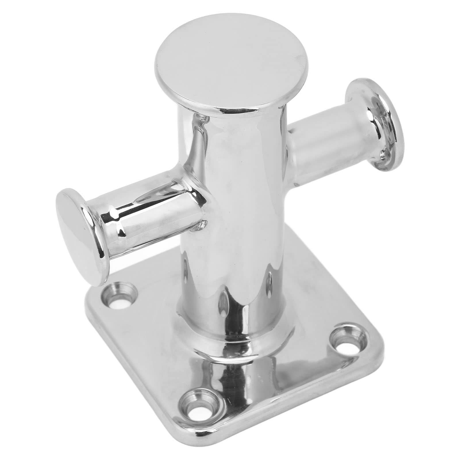 Cryfokt Boat Cleats, 316 Stainless Steel Boat Bollard, 100mm 3.9in Hand Polishing Deck Single Cross Bollard Easy to Install Mooring Cleat Replacement for Docking Boats, Canoe, Yacht