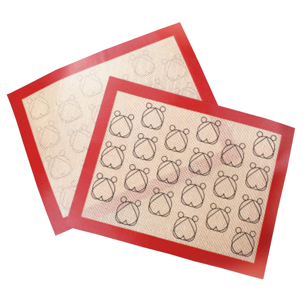 TopwonMacaron Baking Mat with Measurements,100% Non Stick Baking Mats, Pastry Mat & Macaroon Silicone Mat-2 Packed