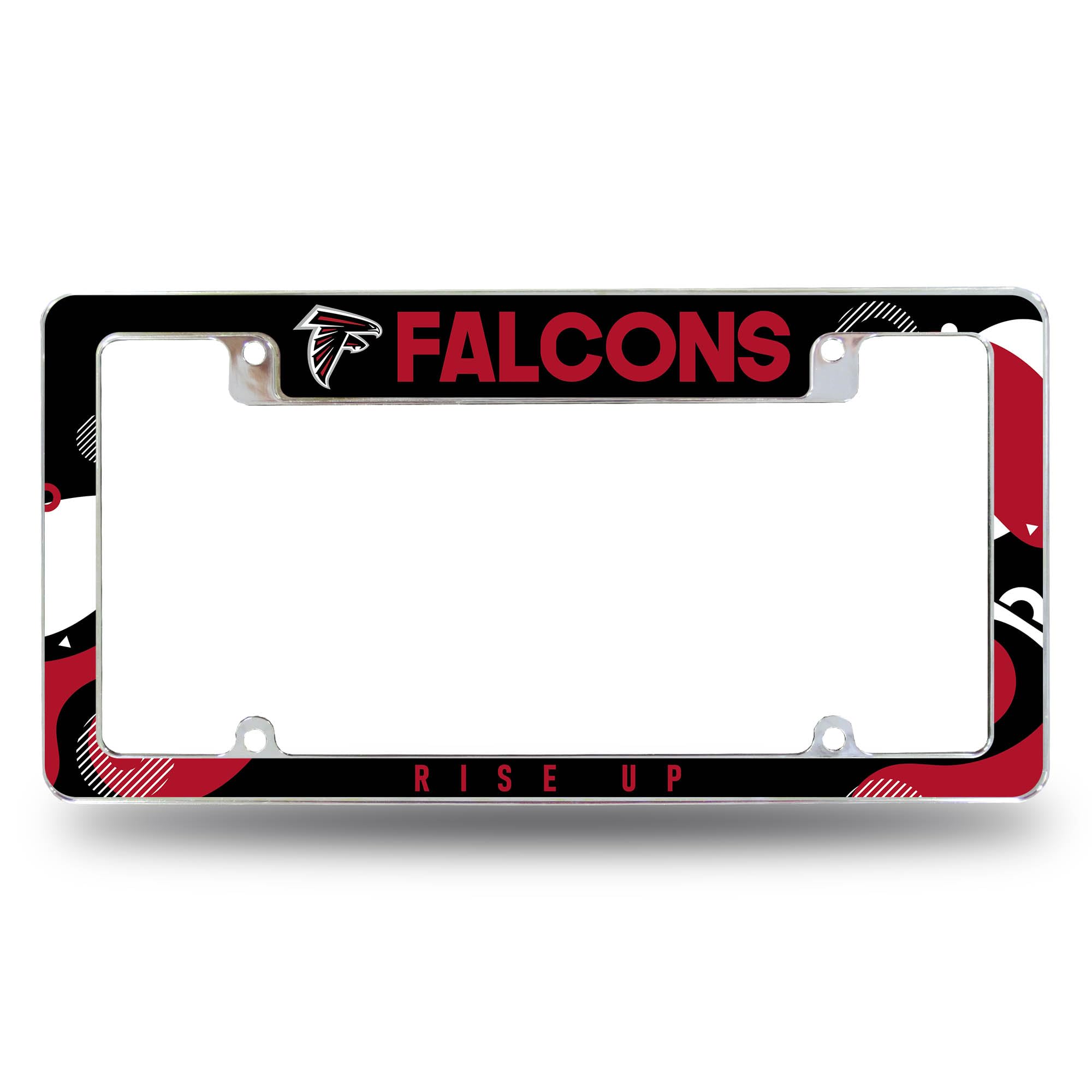 Rico Industries NFL Football Atlanta Falcons Wave 12" x 6" Chrome All Over Automotive License Plate Frame for Car/Truck/SUV