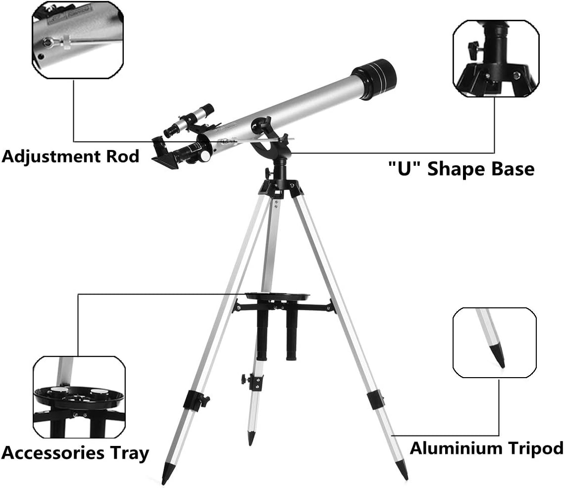 Astronomical Refractive Zooming Telescope Sky Monocular with Tripod for Space Observation