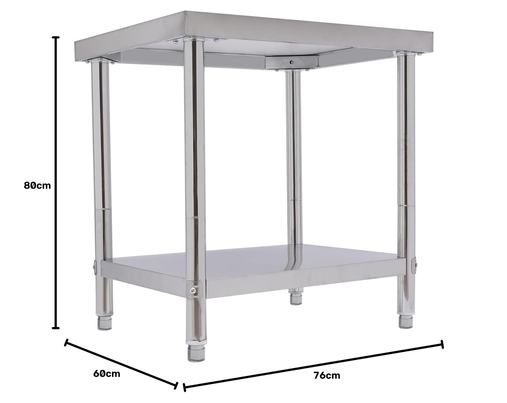 Mesa de Acero Inoxidable 400 kg | Mesa de Trabajo para Preparar Alimentos | Mesa Comercial para Cocina, Bar, Restaurante | Resistente y Duradera | Superficie Amplia | Fácil de Limpiar