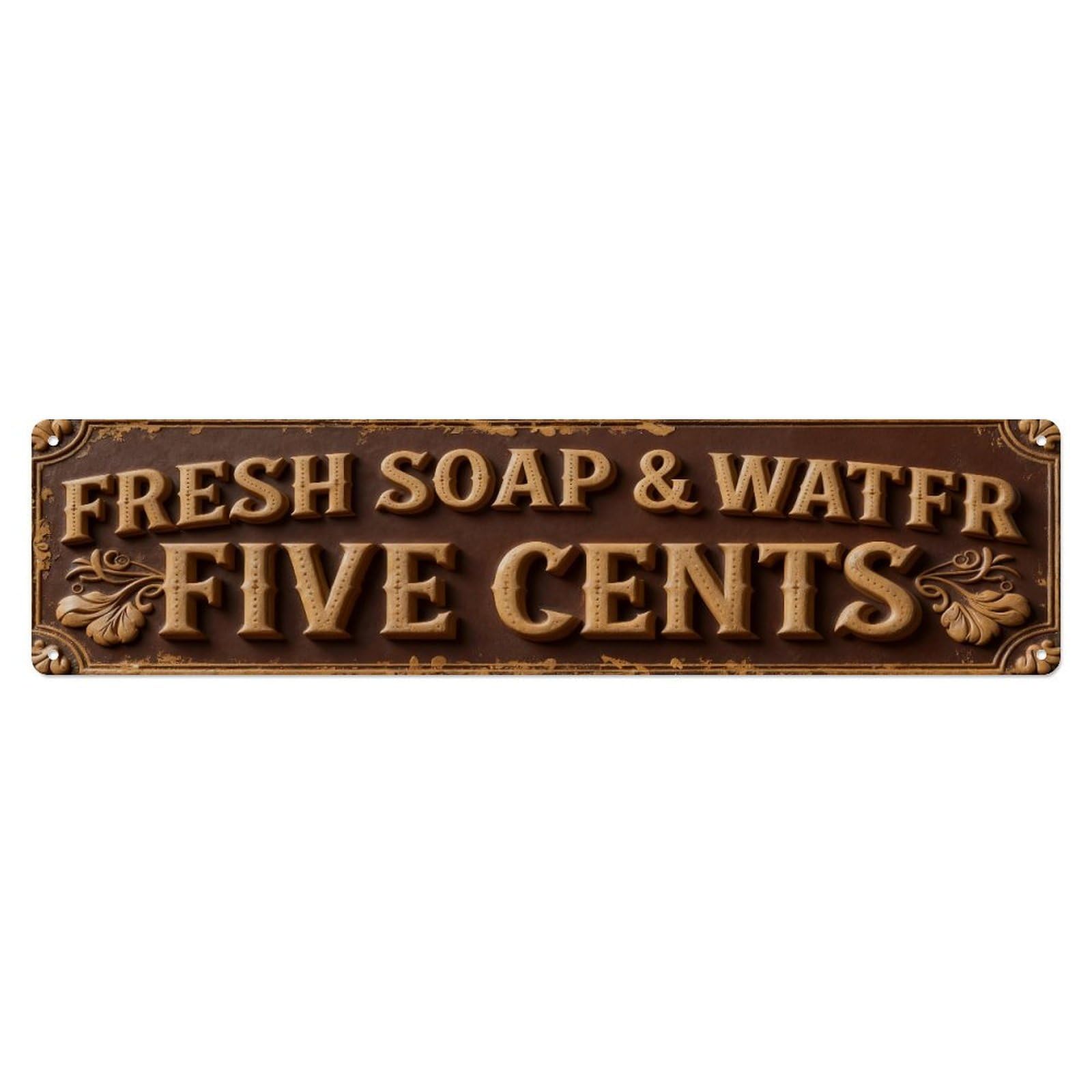 Fresh Soap Water Five Cents Metal Tin Sign Plaque