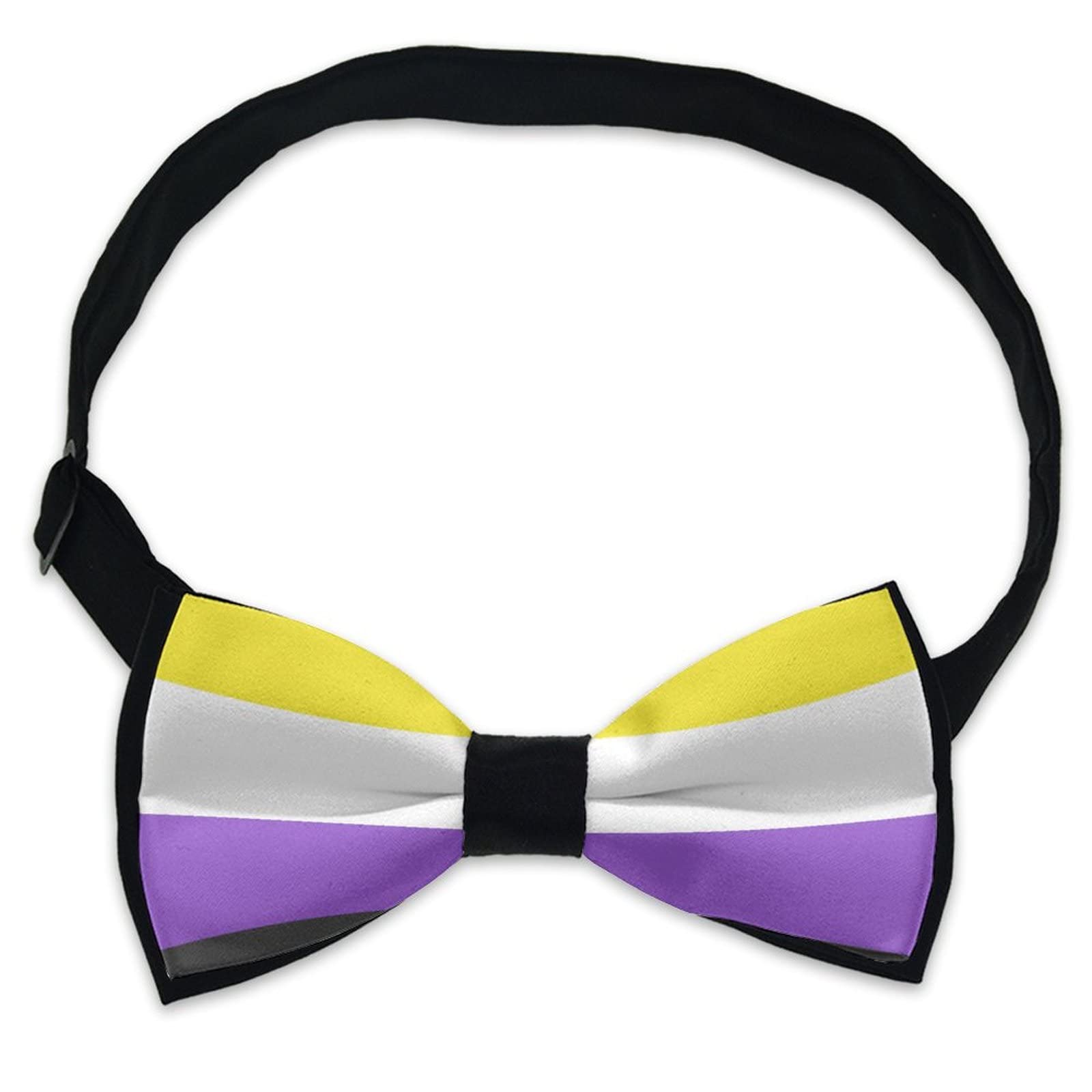 RIMENCH Boys Bow Tie Fashion Pattern Bow Ties Non Binary Pride Flag Novel Bow Ties Handmade Necktie for Wedding, Tuxedo, Party, Dress up, Christmas
