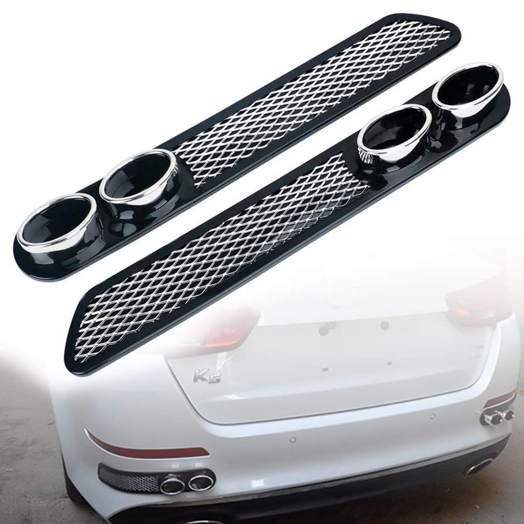 AUTO MT 1PAIR Fashion Rear Dual Tip Bumper Lip Diffuser Car Back Bumper Spoiler Lip Splitter Universal Rear Bumper Diffusers Air Flow Design Muffler