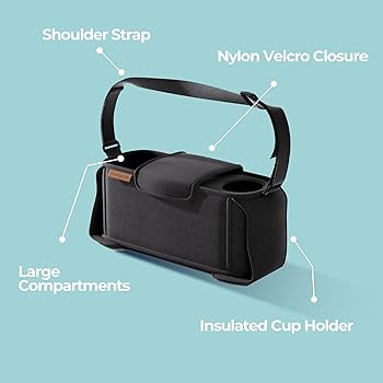 Upgraded Capacity Pram Organiser Buggy Organiser Bag Universal Baby