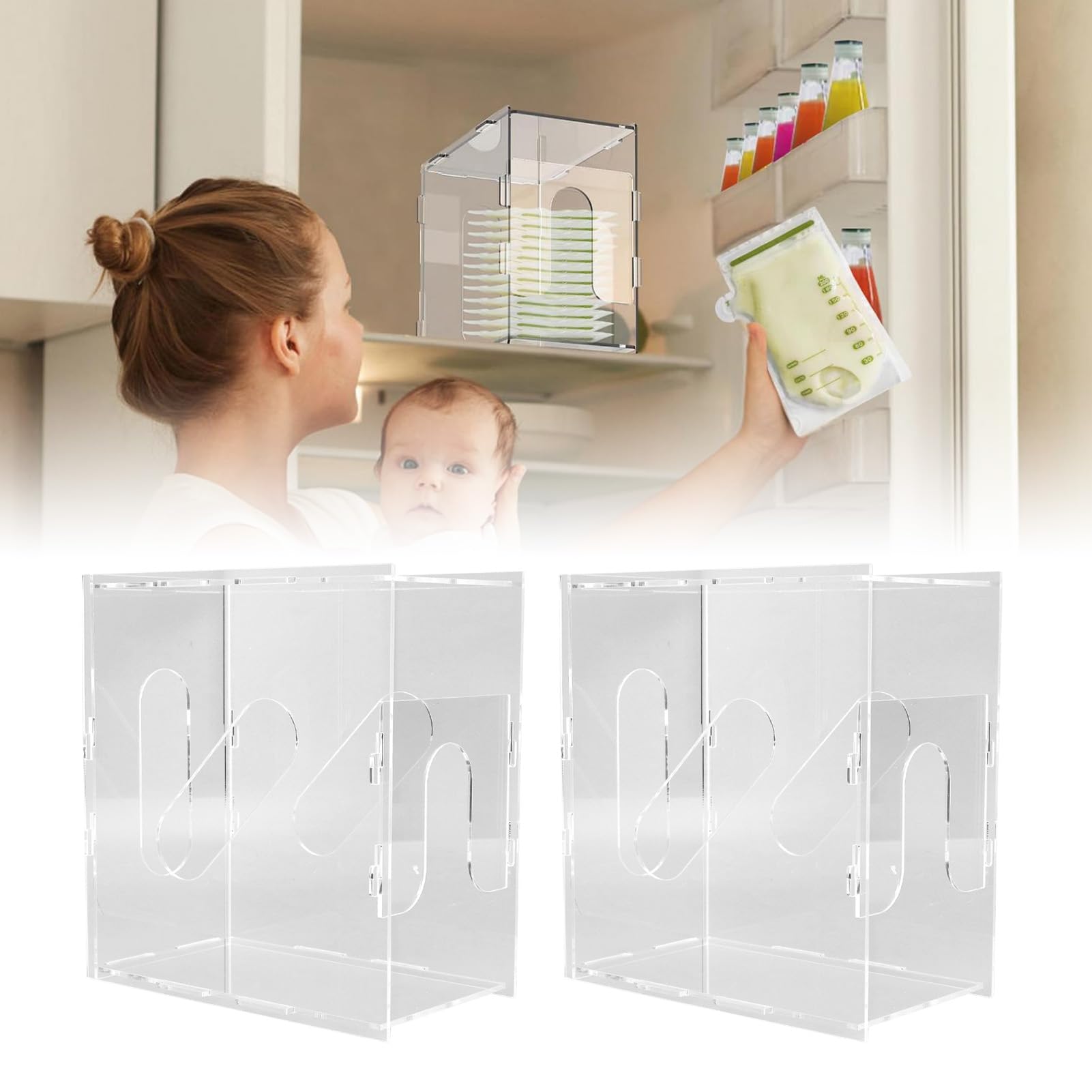 Muttermilch-Gefrierschrank-Organizer, Transparenter Acryl-Behälterturm für Zuhause, Platzsparend, Passend für die Meisten Taschen