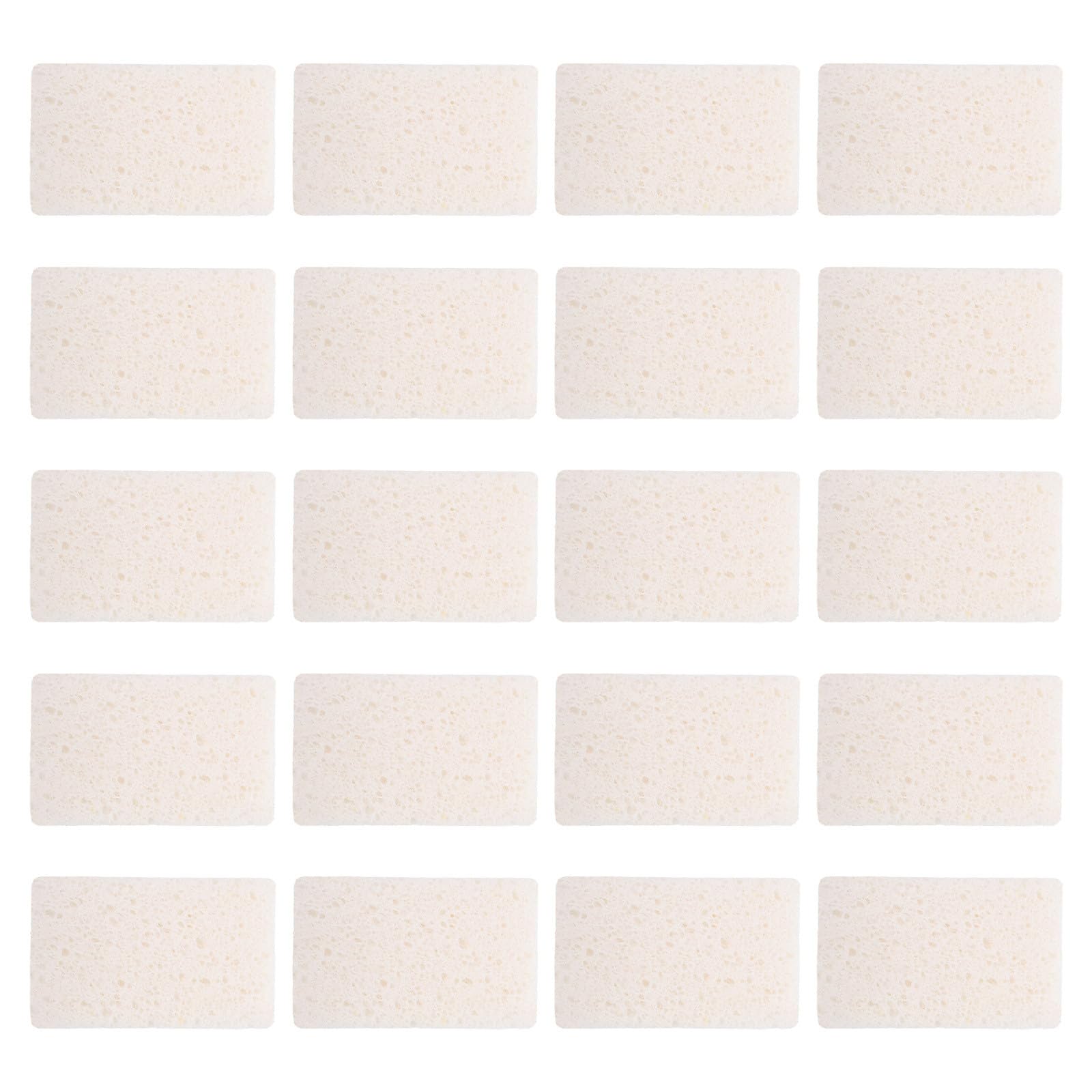 Paquete de 20 Esponjas de Celulosa para Lavar Platos, Reutilizables No Rayan, Esponjas de Pulpa de Madera de Color Claro para Limpieza del Hogar y Cocina