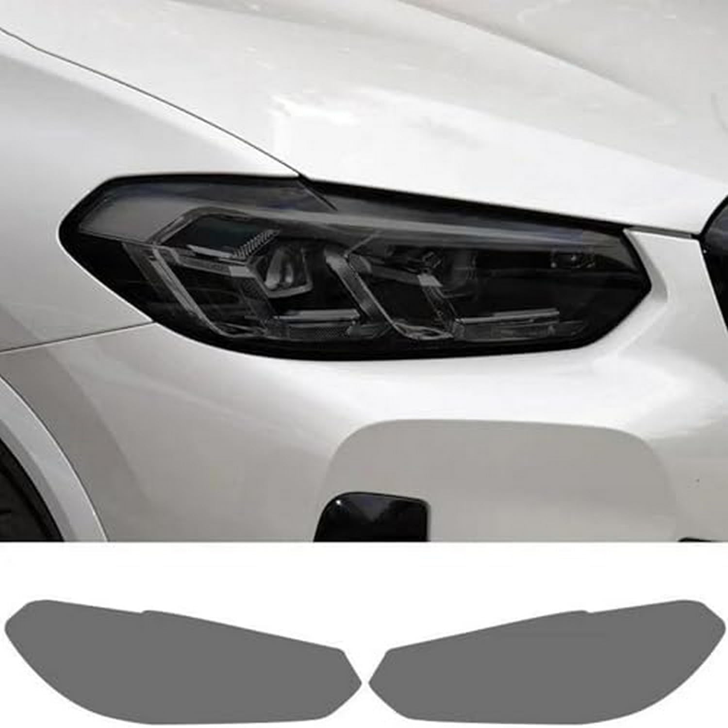 SamLng Car Front Light Film for BMW X3 G01 Ix3 G08 Facelift 2022 2023 Front Light Transparent Smoke Black TPU Sticker Car Headlight Protective Film