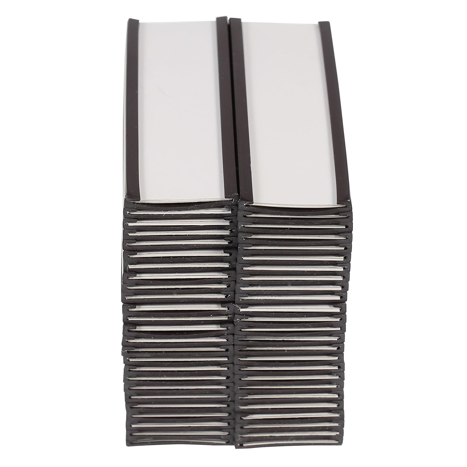 50 Pezzi Porta Etichette Magnetico Scrivibili, Etichette Magnetiche, 75x25 mm, con Pellicola Protettiva in Plastica Trasparente per Magazzini e Scaffali Metallici