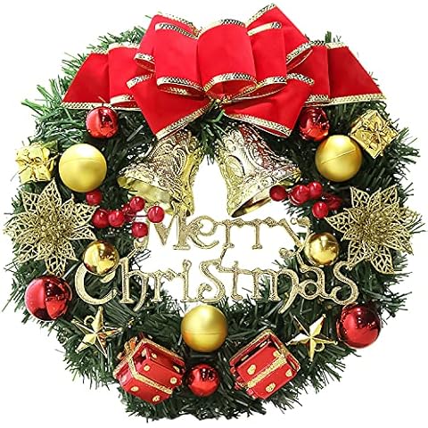 Corona de Navidad Artificial YXHZVON con Campanas Cover
