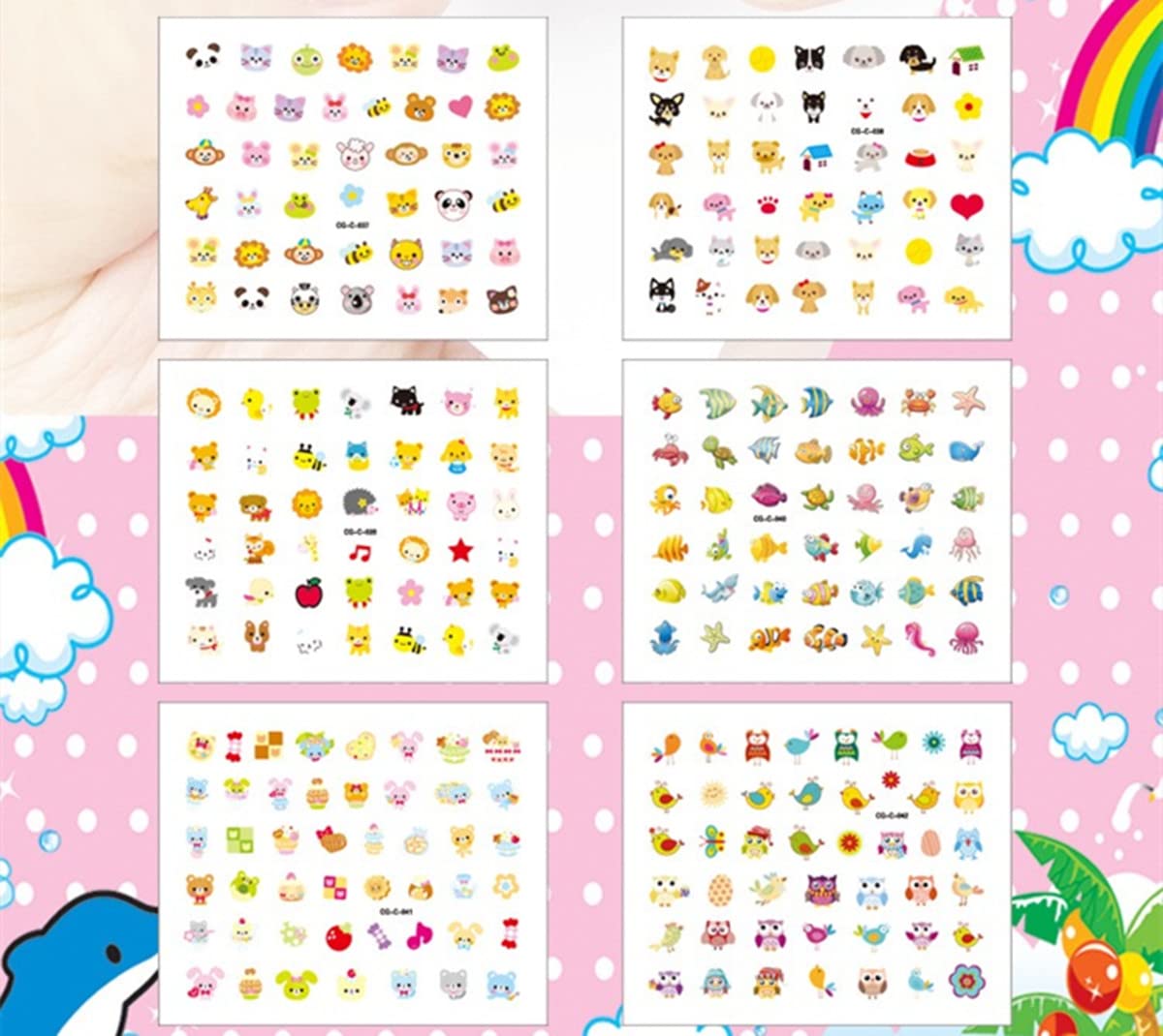 Nagelaufkleber Selbstklebend – 6 Blatt Mit Tier- & Prinzessin-Motiven, Für DIY Nageldesign Bei Frauen & Mädchen