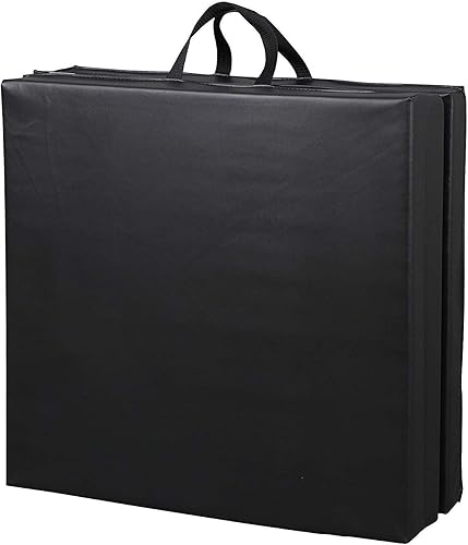 Miniatura 29 de HomGarden Colchoneta para gimnasia de 6 x 2 pulgadas de grosor, alta densidad, antidesgarros, plegable, para gimnasio, aeróbicos, con asas