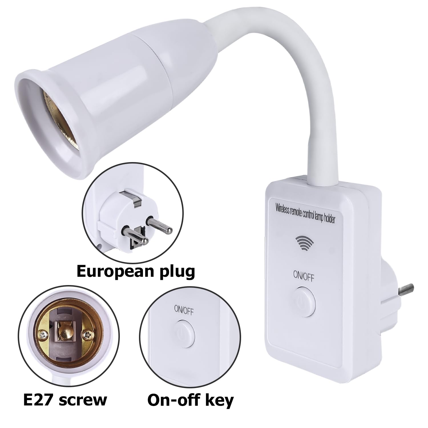 Douille Lampe E27 Avec Télécommande - Col De Cygne Flexible Réglable 360°, Lampe Murale LED Pour Lecture Et Ambiance