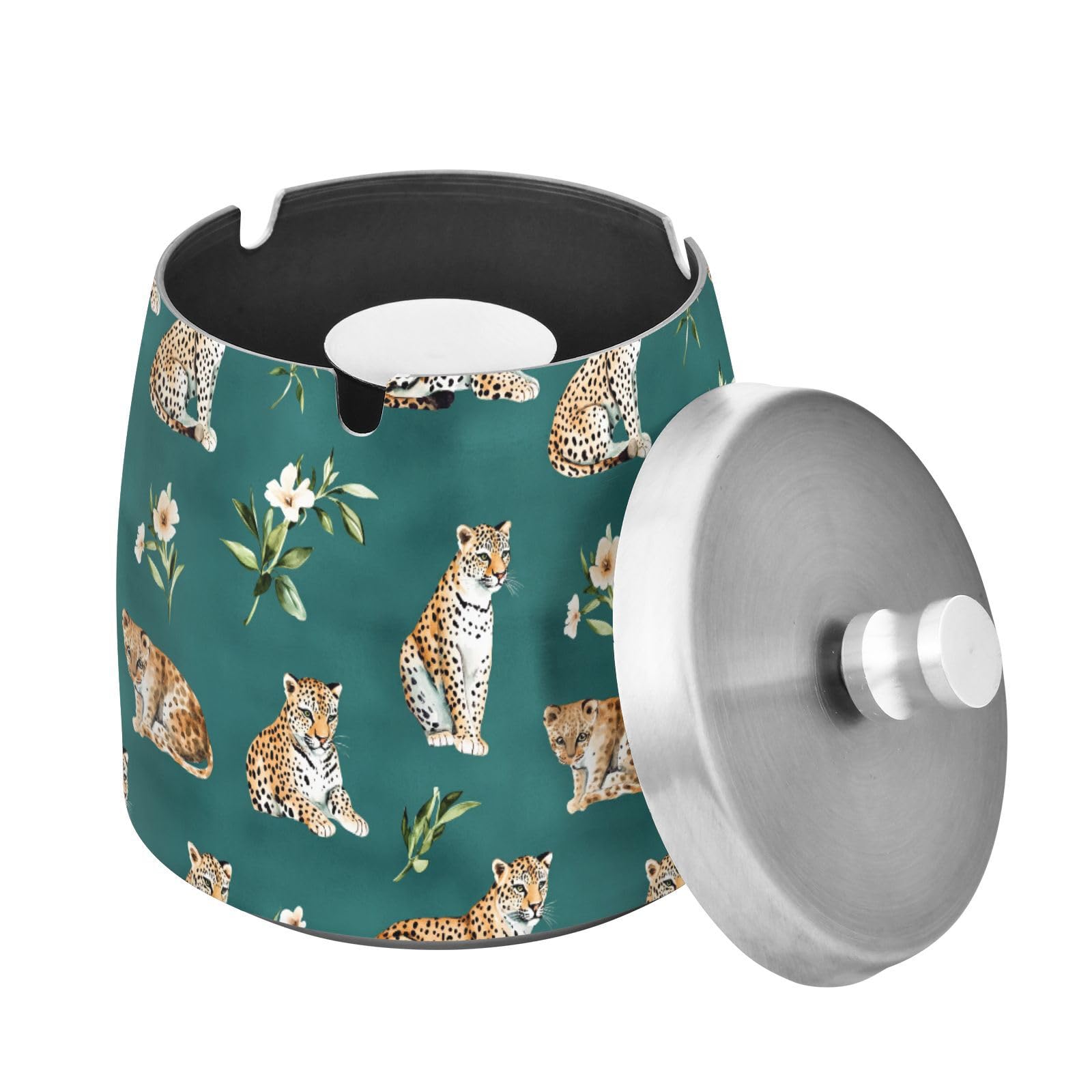 Grand Cendrier En Acier Inoxydable Avec Couvercle Pour La Maison, Le