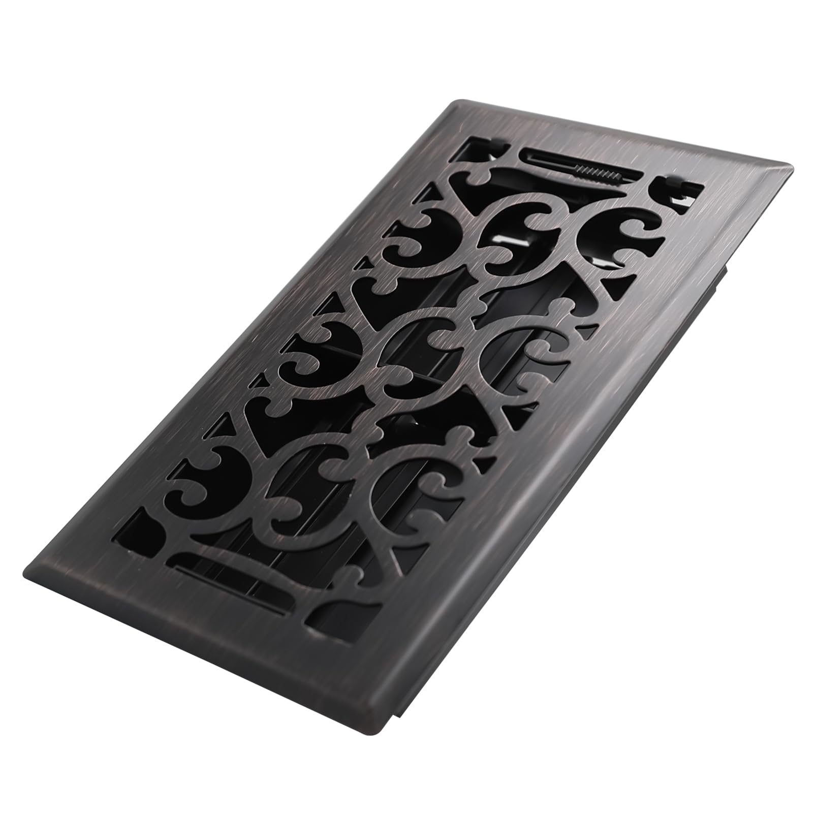 Howeall 4x8 Inches Heavy Duty Walkable Floor Register - Easy Adjust Air Supply Lever Decorative Floor Vent Covers, Savannah Design Vent Covers for Home - Oil Rubbed Bronze โ image 1