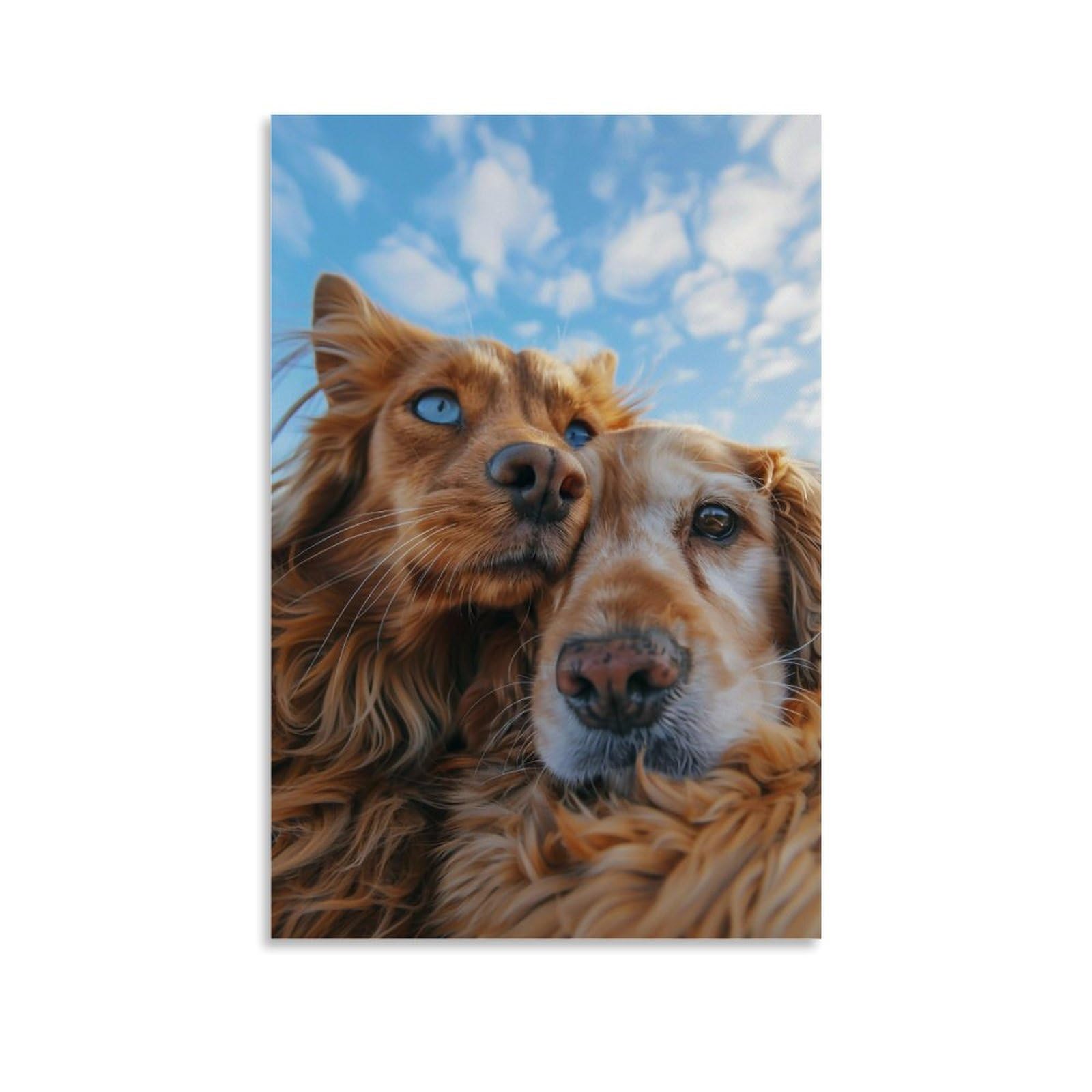 WHOUHJYE Sky Besties Selfie 03 Poster Wall Art Canvas Vintage Aesthetic Painting Decor for Rooms 24x36inch Unframe-style