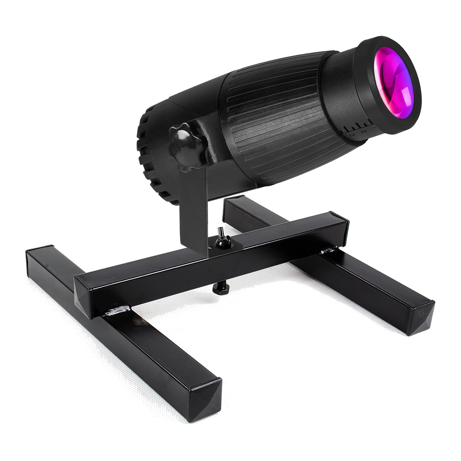 BeamZ PSZ18W Pin Spot Light with Adjustable Zoom & BeamZ FST1 Stable Floor Stand – Complete LED Spotlight System for Mirror Balls, Events, and DJ Lighting Packages, RF Remote Operation