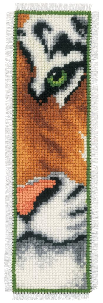 Vervaco Multi Bookmark Tiger Counted Cross Stitch Kit, -Colour
