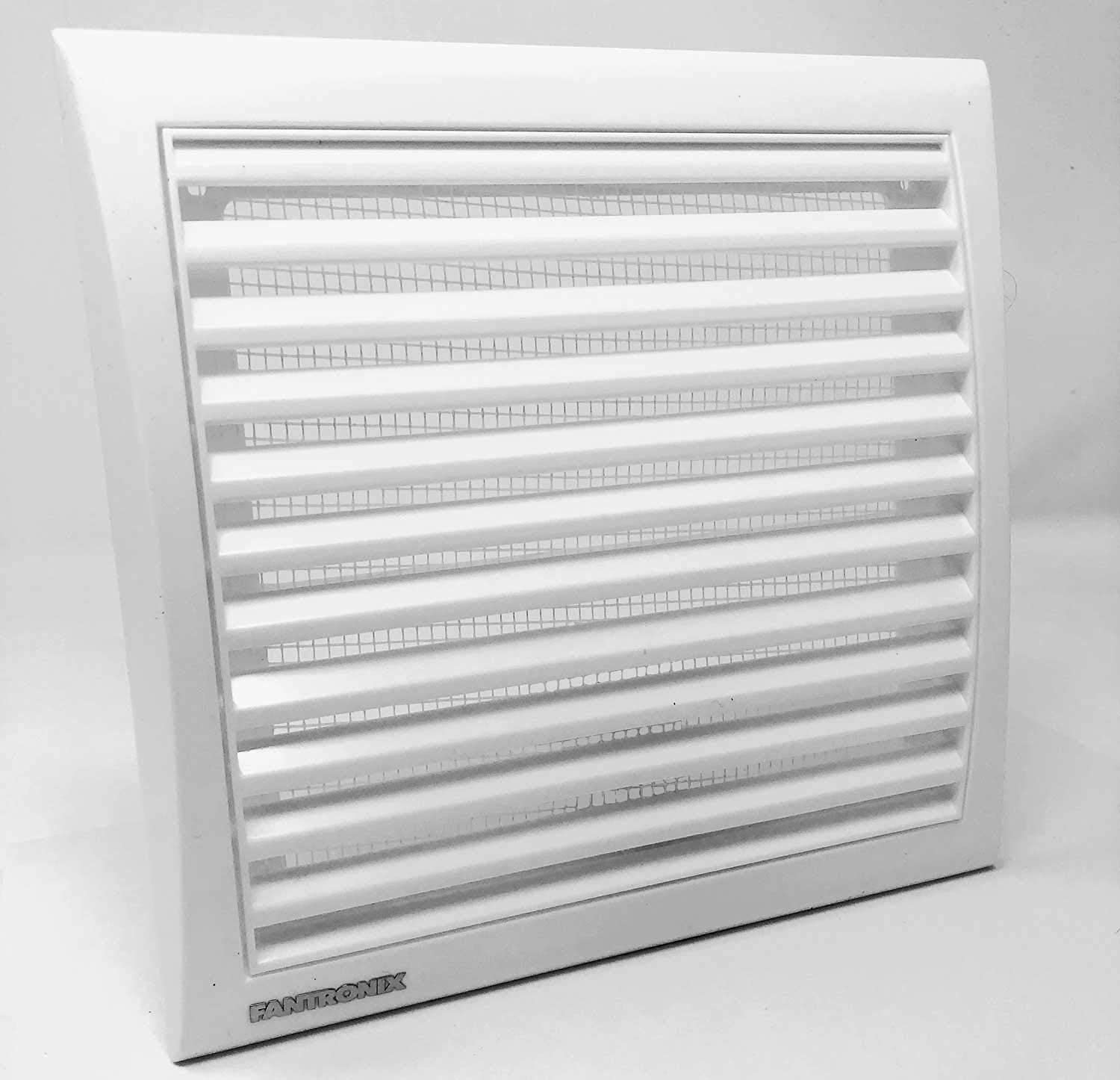 Small White External Wall Vent Square Slim Grille with Insect Screen Fly Mesh to Cover up to 4 inch Holes for Fresh Air Flow Outlet or Inlet Duct Ventilation Louvre Cover Outdoor External Grill