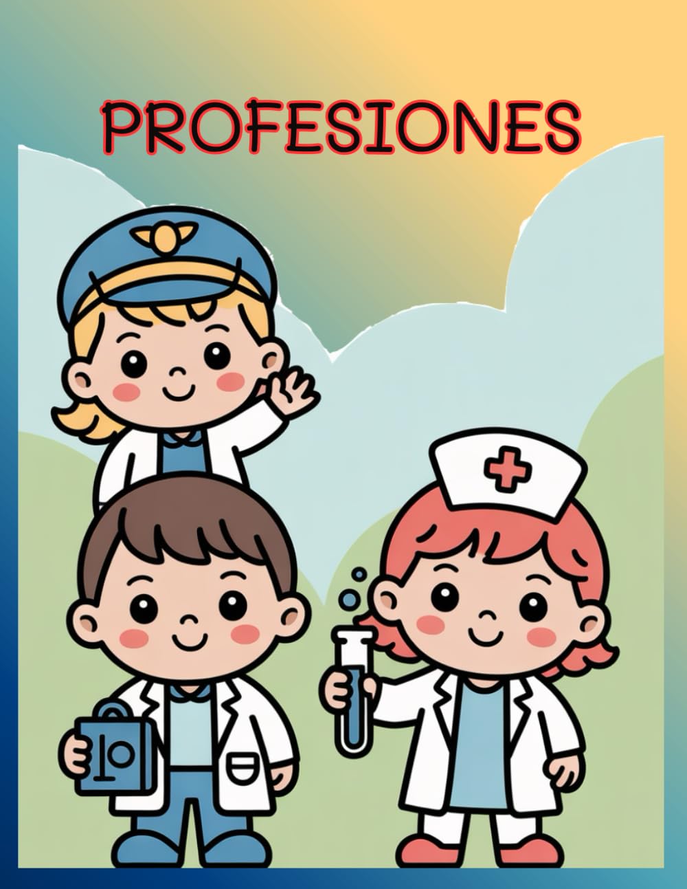 Mi Primer libro de Profesiones para colorear: Dibujos Grandes y Sencillos con Líneas Gruesas para Niños y Niñas de 1 a 4 Años