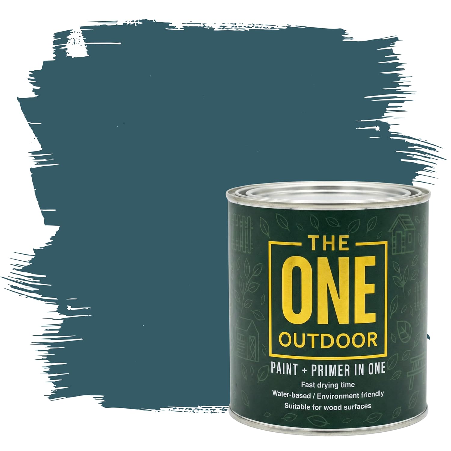 THE ONE Outdoor Paint - Teal, 2.5 Litre | Durable Exterior Paint for Wood, Metal & Masonry | Weather Resistant Finish
