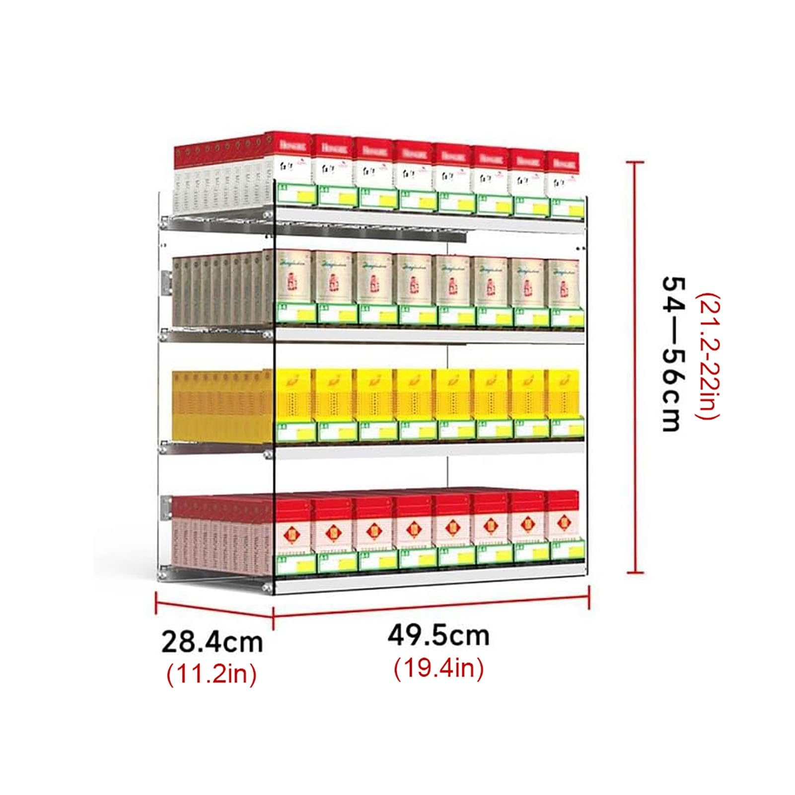 Generisch Wandmontiertes Acryl-Display-Regal mit Schiebefunktion, trapezförmiges Design für Zigaretten und Kleinteile, transparenter Organizer für einfachen Zugriff und Gute Sichtbarkeit
