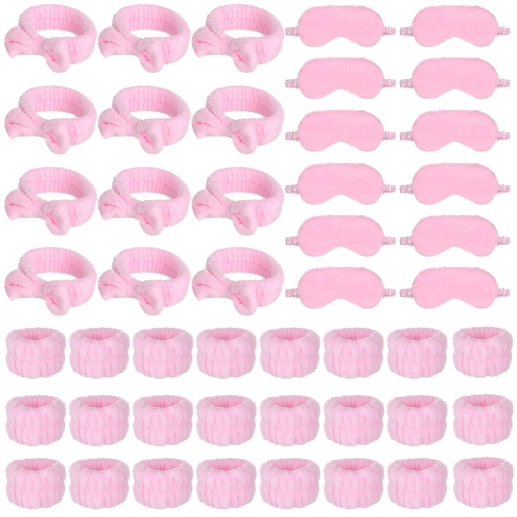 Bulk Spa Kit 48 Pezzi Set di Fasce Braccialetti E Maschere Occhi Perfetto Per Eventi Donne