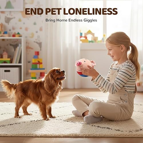 Miniatura 7 de Juguetes interactivos para perros, pelota chirriante activa para perros con sonido parlante, juguete de peluche lavable recargable (2 unidades)