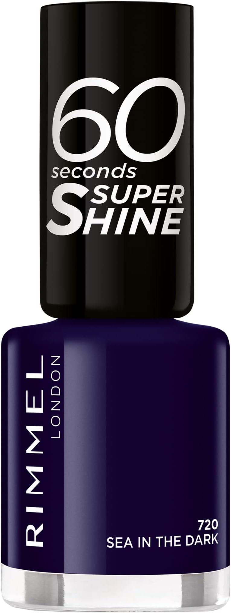 Rimmel London Colour Your Way 60 Seconds Super Shine Nail Polish - Quick Drying - Resists Chips & Fading, Lasts Up To 10 Days - Precise Application In One Stroke - 720 Sea In The Dark, 8 ml