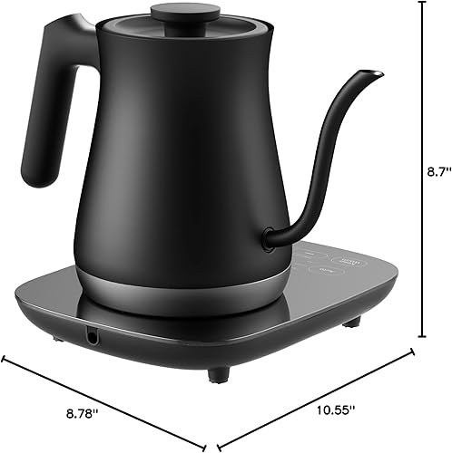 Miniatura 8 de COMFEE' Hervidor eléctrico de cuello de cisne con control de temperatura, 3 ajustes preestablecidos variables, 100% acero inoxidable, 1500 W,