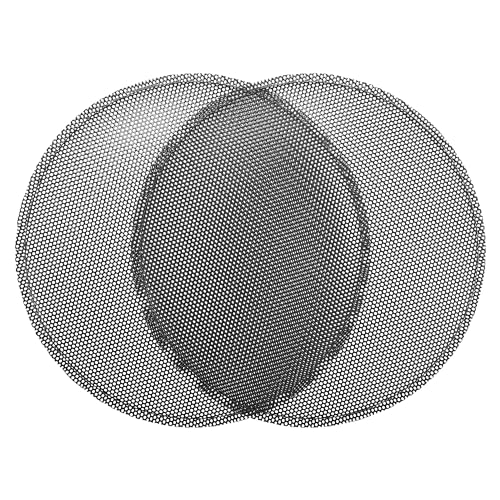 ACROPIX ユニバーサル5.5"スピーカーグリルメッシュ オーディオサブウーファー用 143x151x11mm フレームなし ブラッ ク - 2個セット
