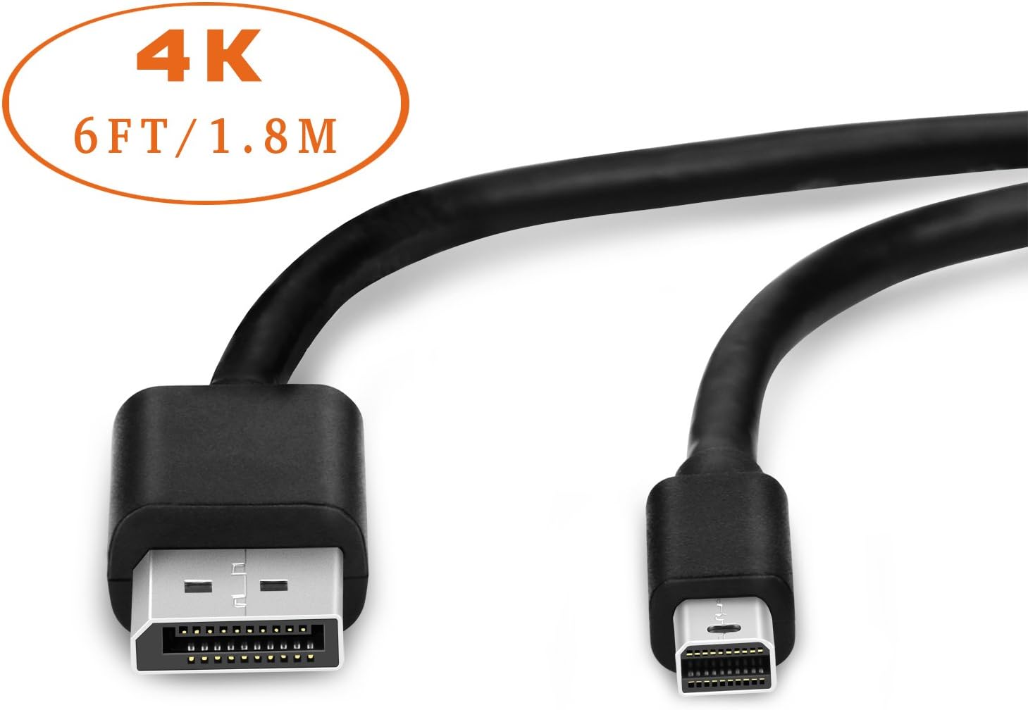 Mini DisplayPort to DisplayPort Cable, Mini DP to DP Cable 6FT 4K 60Hz Resolution for Microsoft Surface Dock, Surface Pro, Dell, MacBook Pro and Other Brand