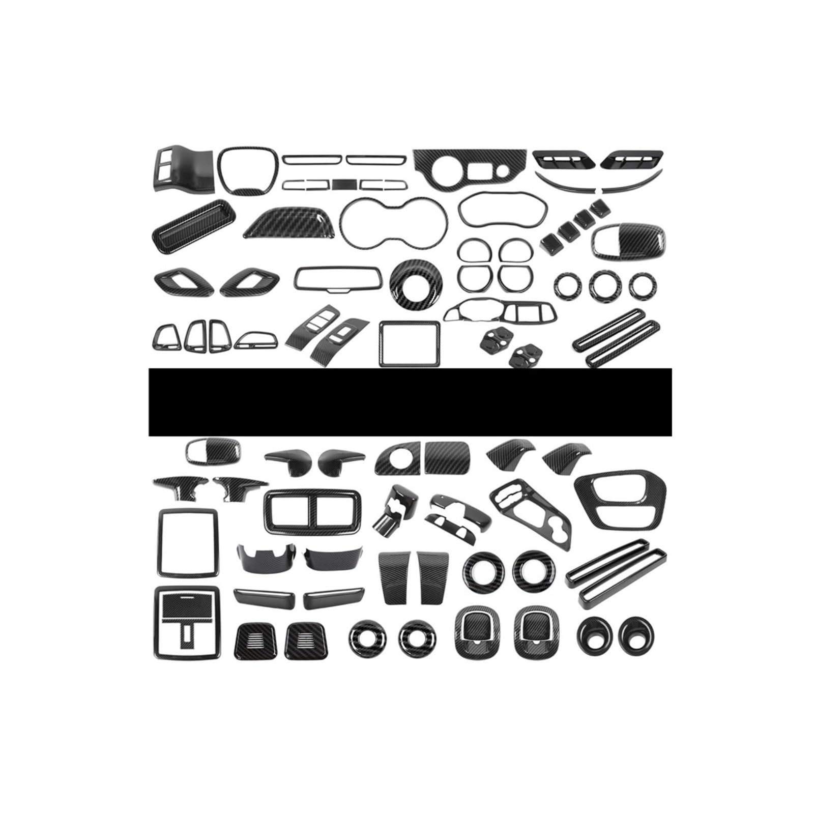 Center Control Grain Gear Shift Navigations Tail Light Accessorie Decoration Cover Compatible for Dodge Challenger 2015 UP Carbon Fiber(Type27)