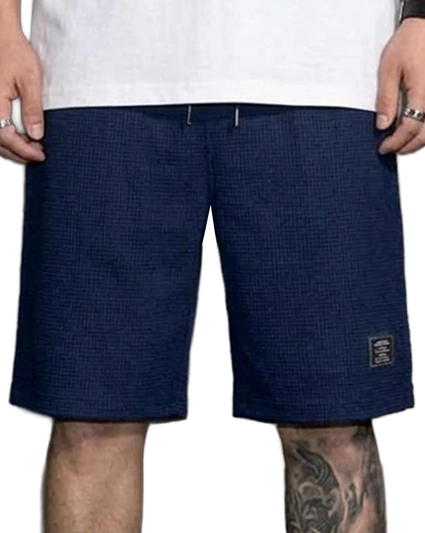 enitor Men's Solid Drawstring Waist Casual Knee Length Boxers,Solid Men Beige Basic Boxer's-picture-17
