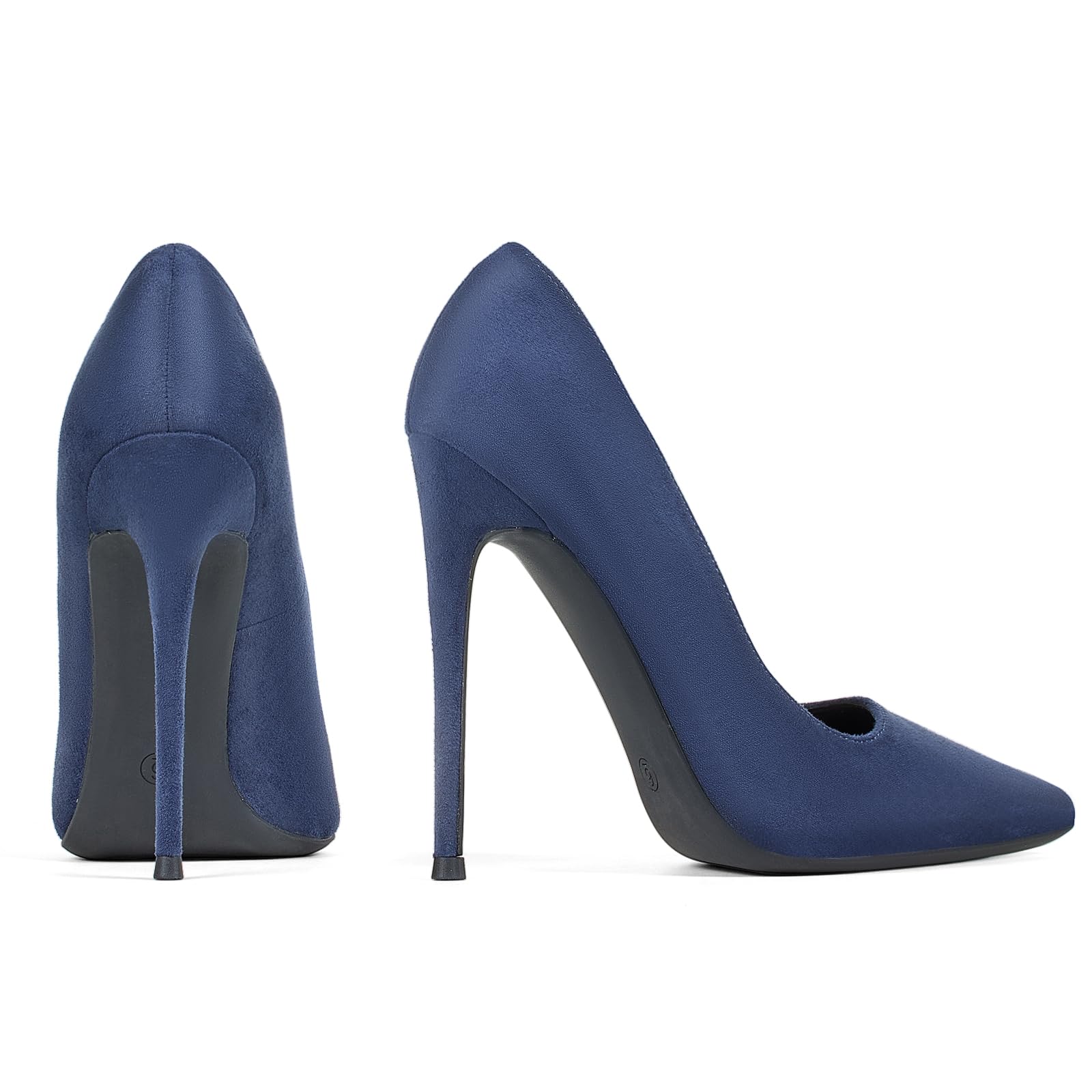 GENSHUO Women's 4.7 Inch Pumps Pointy Toe Stiletto Sexy High Heels Work Party Wedding Shoes: 8 Navy Blue